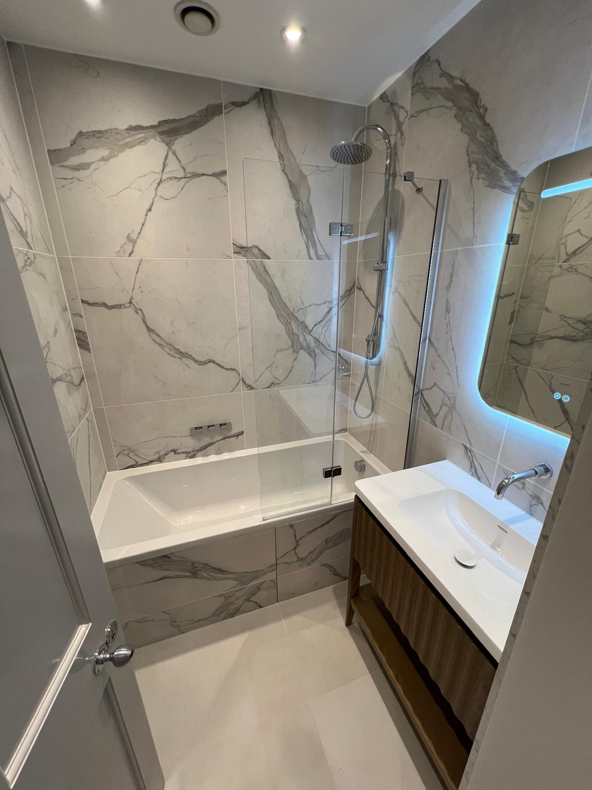 Modern marble bathroom